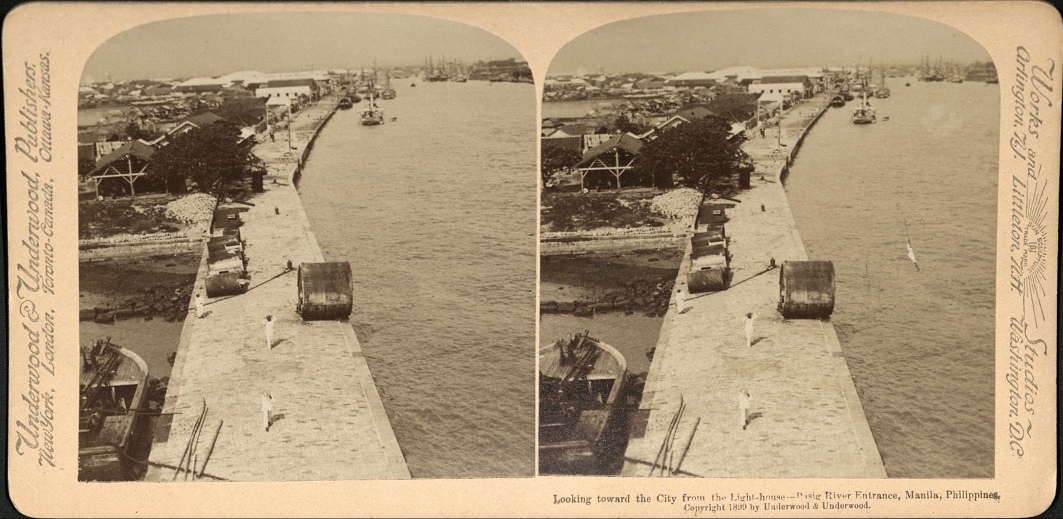 Looking toward the City from the Light-house – Pasig River Entrance, Manila, Philippines.